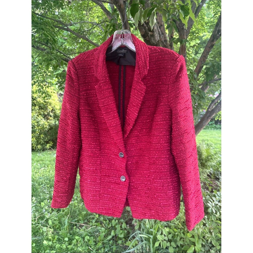 Lucky Brand Red Tweed Jacket Blazer